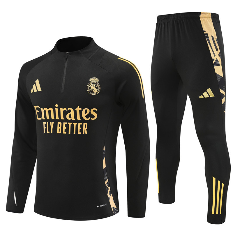 AAA Quality Real Madrid 24/25 Tracksuit - Black/Golden